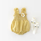 Polka Dot Flower Tank Romper