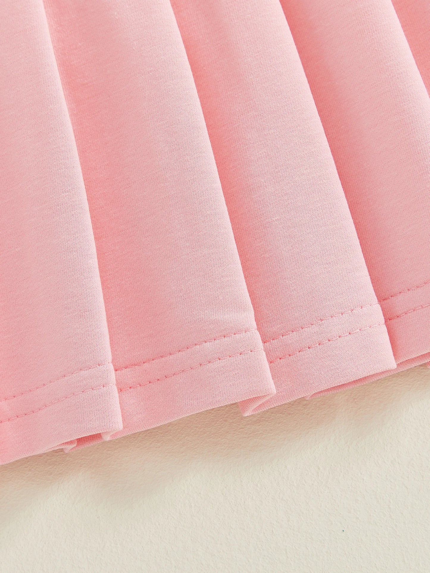 Baby Toddler Girls Casual Dress Long Sleeve Button Closure Embroidery Golf Cart Pleated Fall Dress