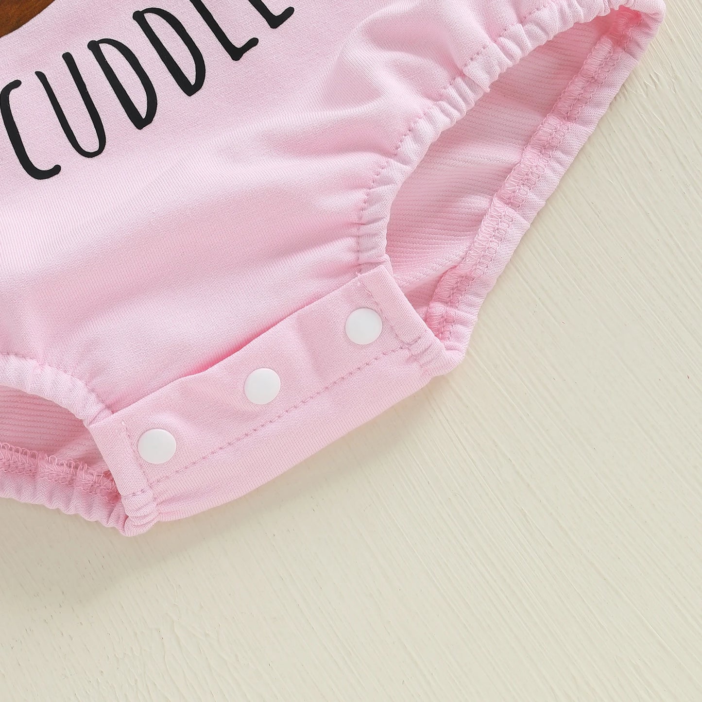 Baby Girl Huddles and Cuddles Bubble Romper Long Sleeve Crew Neck Bow Football Print Bodysuit Clothes