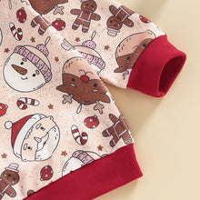 Load image into Gallery viewer, Baby Toddler Boys Girls Christmas Reindeer Santa Print Crew Neck Long Sleeve Pullover Tops Loose Shirt
