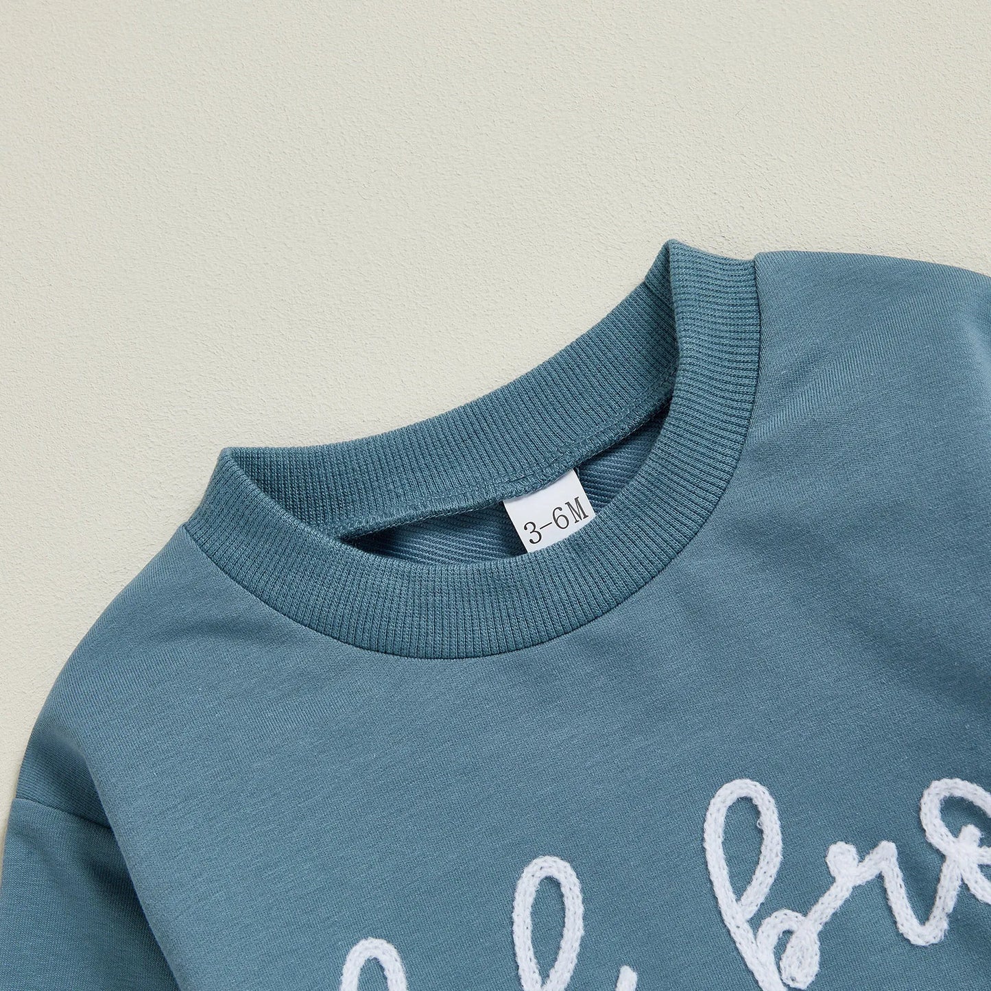 Baby Toddler Boys Lil/Bib Bro Autumn Jumpsuit Long Sleeve Round Neck Letter Embroidery Romper or Top Brothers Matching Outfits