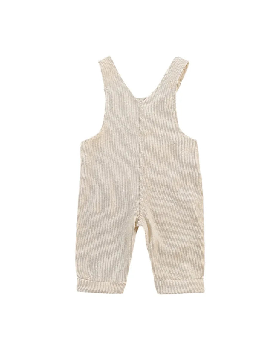 Baby Toddler Boys Girls Suspender Pants Jumpsuit With Buttons Fit Solid Color Overalls Romper