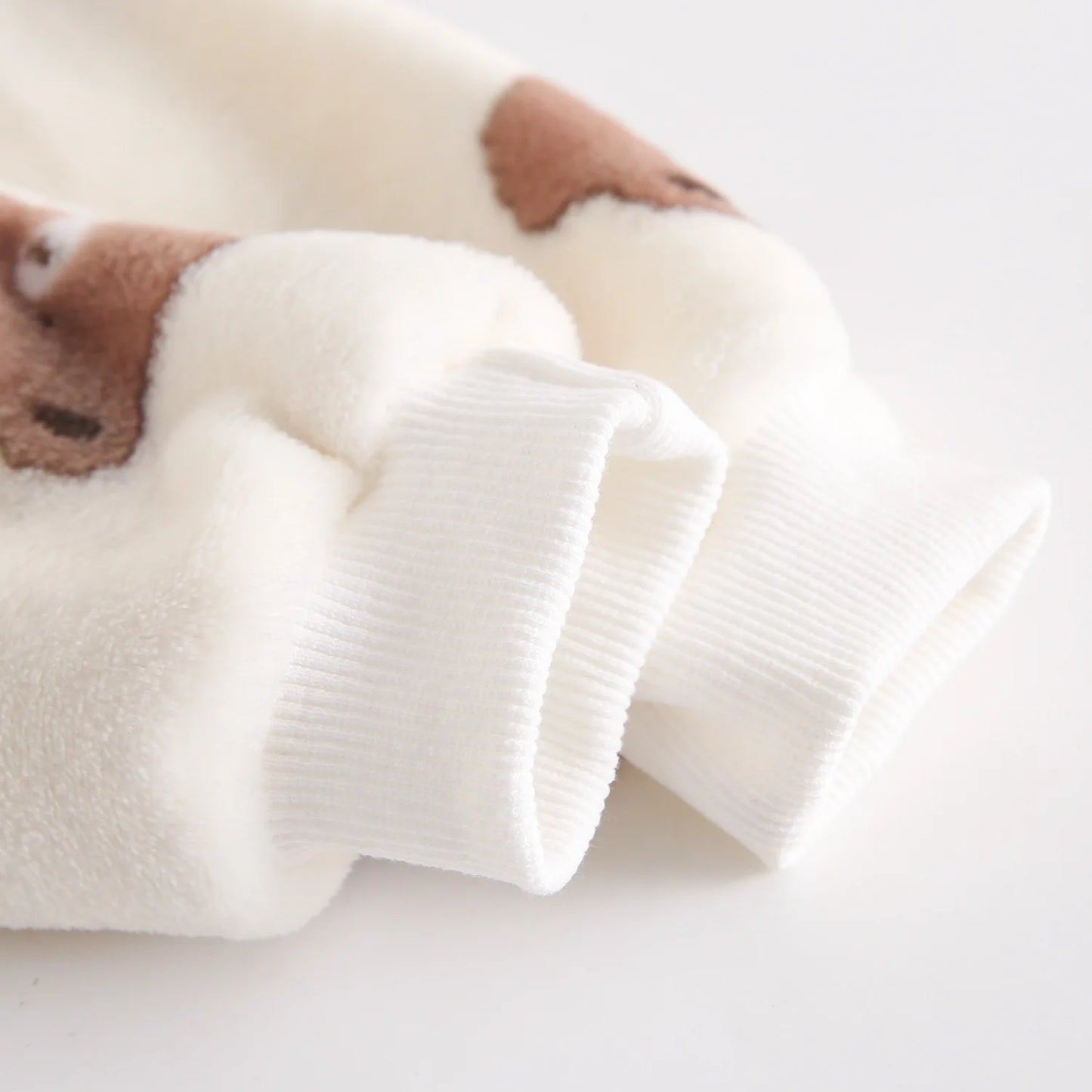 Baby Toddler Boy Girl 2Pcs Winter Clothes Set Thick Warm Pullover Top Pant Suit Bear Print Fleece Two Piece Jogger Set Outfit