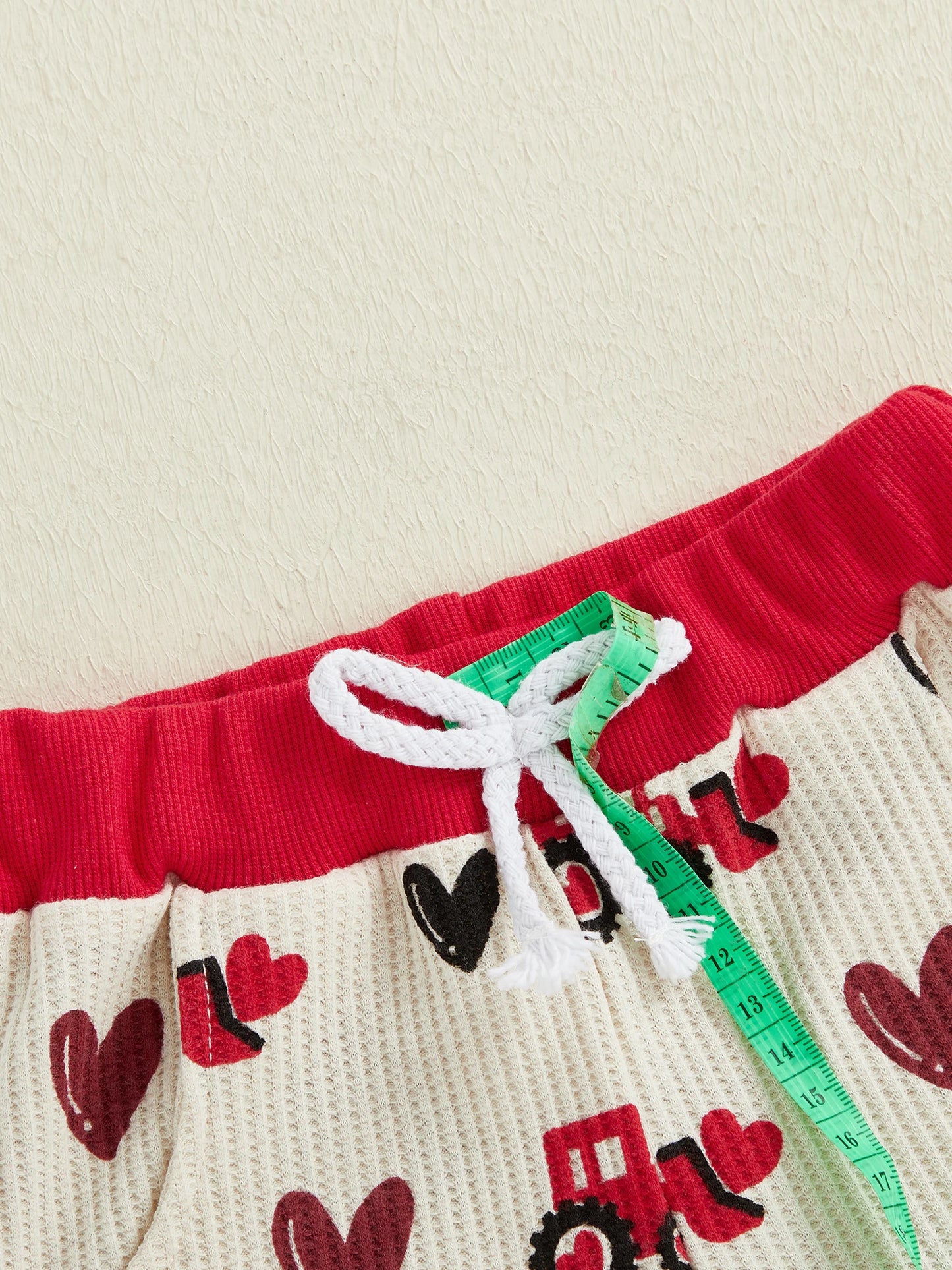 Baby Toddler Boy 2Pcs MY LOVE Valentine's Outfit Letter Embroidery Long Sleeve Crew Neck Pullover Top and Joggers Pants Set