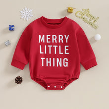 Load image into Gallery viewer, Baby Boy Girl Christmas Rompers Letter Print Round Neck Long Sleeve Merry Little Thing Jumpsuits Winter
