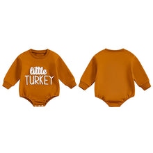 Load image into Gallery viewer, Baby Boys Girls Thanksgiving Gobble Baby / Little Turkey Bubble Romper Letter Embroidery Round Neck Long Sleeve Fall Jumpsuit
