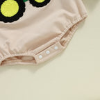 Baby Girls Boys Autumn Romper Long Sleeve Crewneck Tractor Embroidery Casual Playsuit