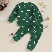 Load image into Gallery viewer, Toddler Baby Boys Girls 2Pcs Christmas Outfits Long Sleeve Santa Hat Print Crew Neck Pullover Top Long Pants Set
