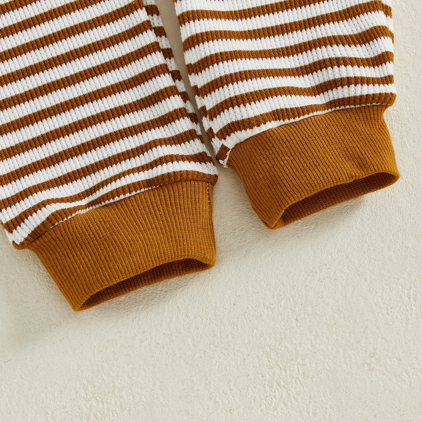 Baby Toddler Girls 2Pcs Game Day Fall Outfits Letter Bow Embroidered Striped Crew Neck Long Sleeve Top with Jogger Pants 2Pcs Set