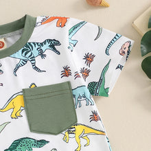 Load image into Gallery viewer, Baby Toddler Boy 2Pcs Summer Outfits Short Sleeve Dinosaur Print Top + Shorts Set Baby Clothes
