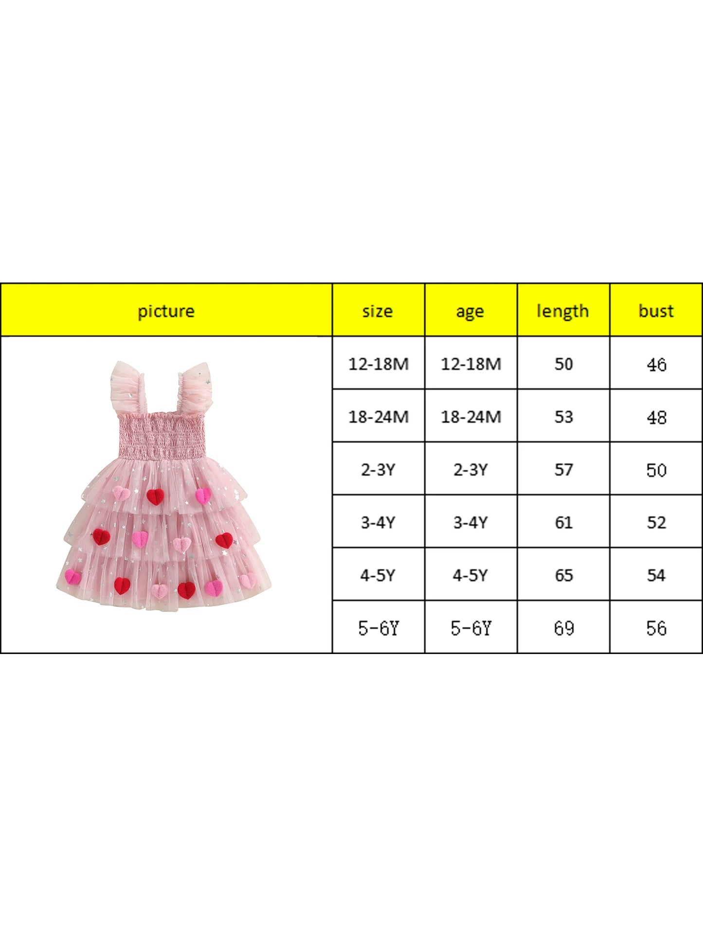 Baby Toddler Kids Girls Valentine's Day Tutu Dress Heart Decorated Sleeveless Square Neck Tulle Layered Dress