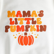 Load image into Gallery viewer, Baby Boy Girl Fall Halloween Jumpsuit Pumpkin Mamas Little Pumpkin Print Long Sleeve Round Neck Romper
