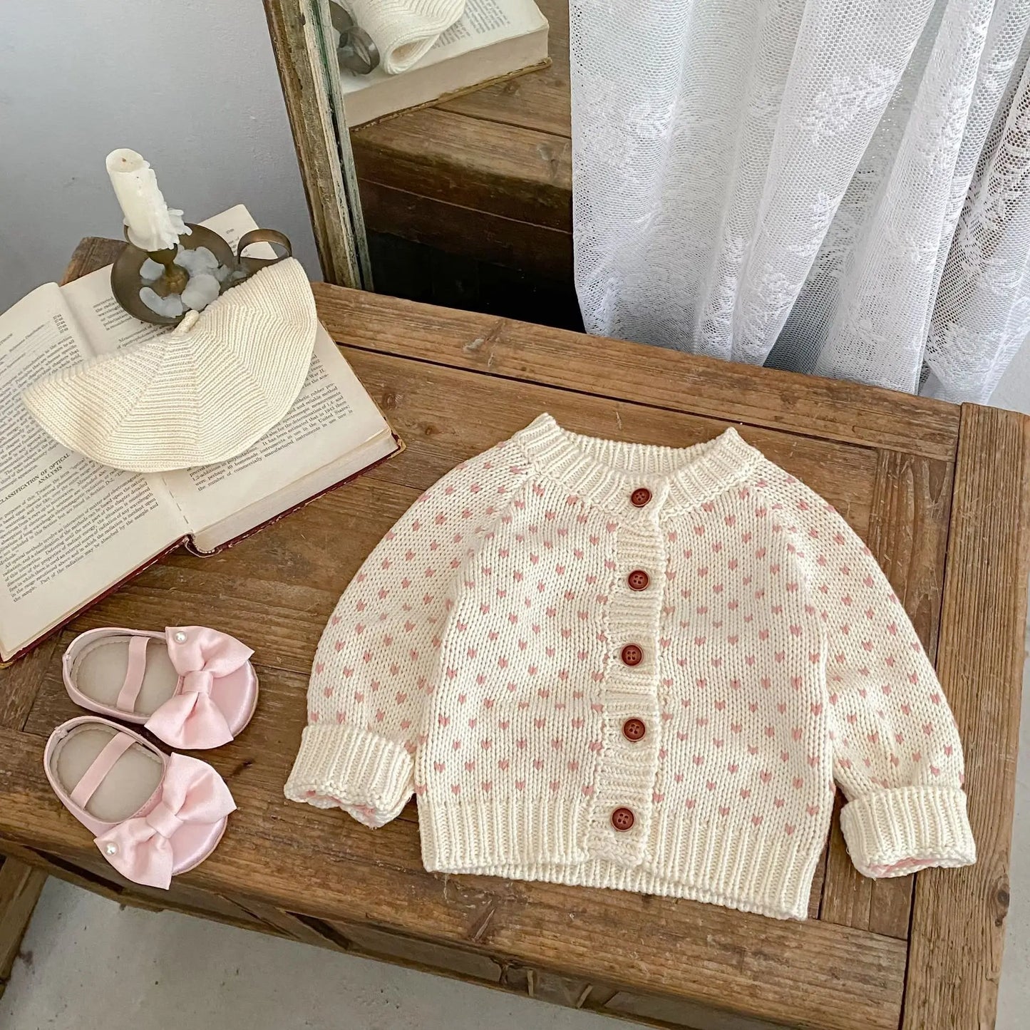 Baby Toddler Girl Sweater Cardigan Elegant Newborn Winter Kid Clothes Long Sleeve Knit Top Thick Warm Knitwear