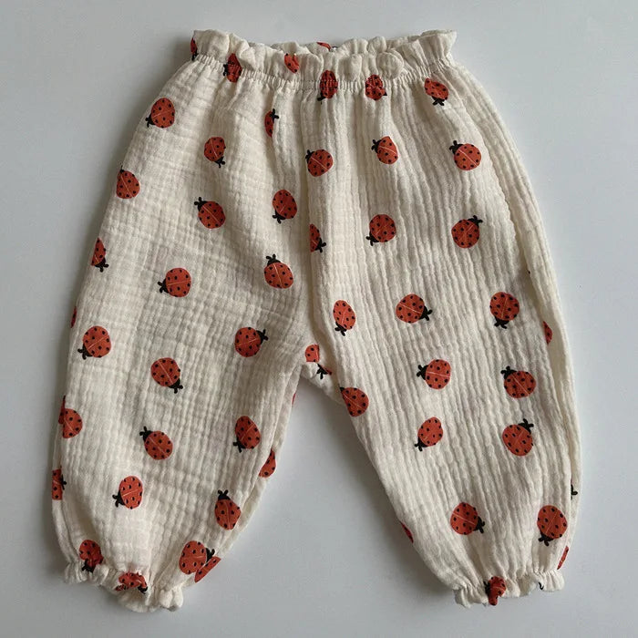 Baby Toddler Boys Girls Muslin Pants Casual Lantern Pants Long