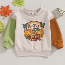 Load image into Gallery viewer, Baby Toddler Kids Boy Girl Long Sleeve Crew Neck Pumpkin Turkey Gobble Fall Print Top Pullover
