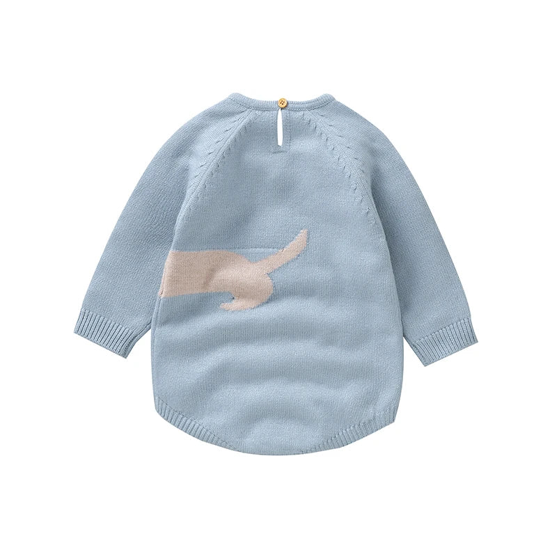 Newborn Dog Design Knitted Bodysuit Romper