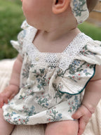 Vintage Paisley Romper With Headband Set