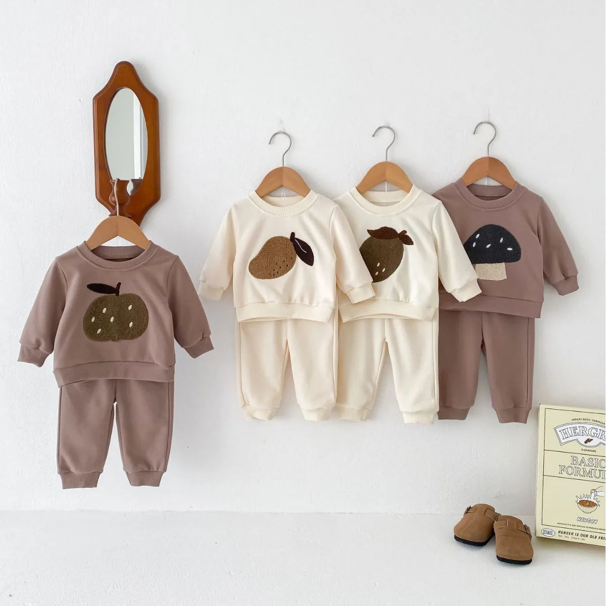 Baby Toddler Boy Girl 2Pcs Clothes Set Autumn Winter Infant Jogger Set Long Sleeve Pullover Top Pant Suit Outfit