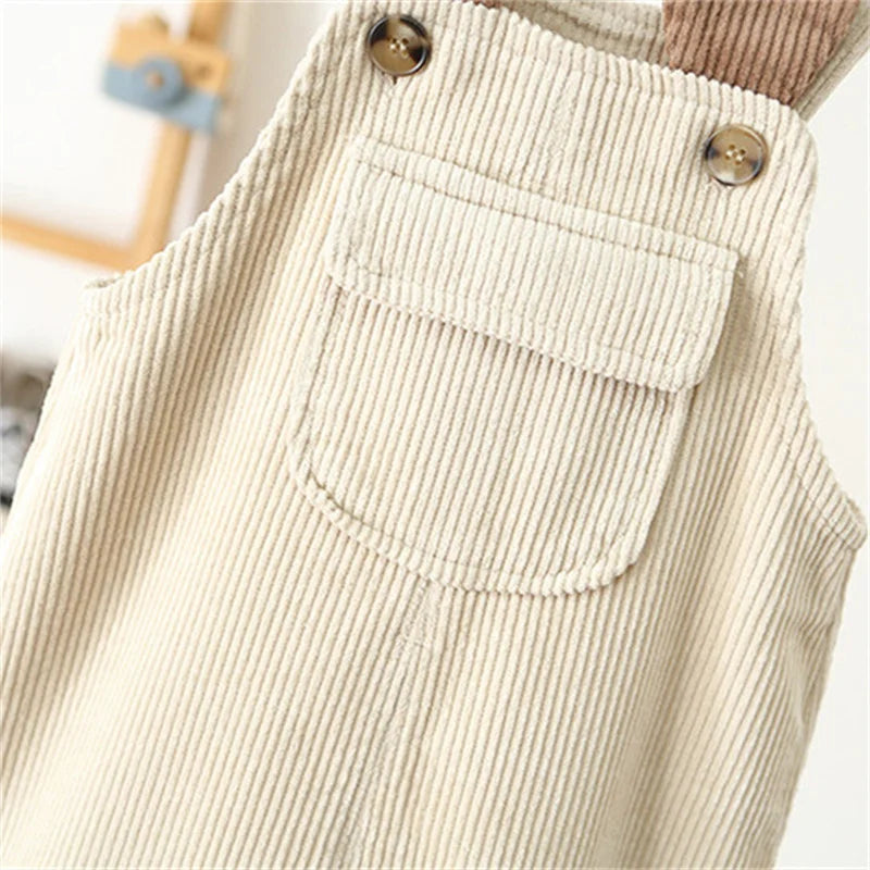 Front Pocket Corduroy Overalls Jumpsuit Romper