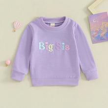 Load image into Gallery viewer, Toddler Baby Girls Clothes Sister Matching Outfits Letter Big Little Sis Embroidery Long Sleeve Bubble Romper or Long Sleeve Top
