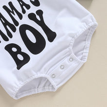 Load image into Gallery viewer, Baby Boy Rompers Checkerboard Long Sleeve Round Neck Letter Mama&#39;s Boy Print Bodysuits Playsuits

