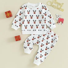 Load image into Gallery viewer, Toddler Baby Boys Girls 2Pcs Clothes Christmas Long Sleeve Reindeer Print Crewneck Top Pants Outfits Set
