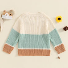 Load image into Gallery viewer, Baby Toddler Boys Girls Sweater Casual Contrast Color Stripes Warm Knitted Long Sleeve Pullover Top
