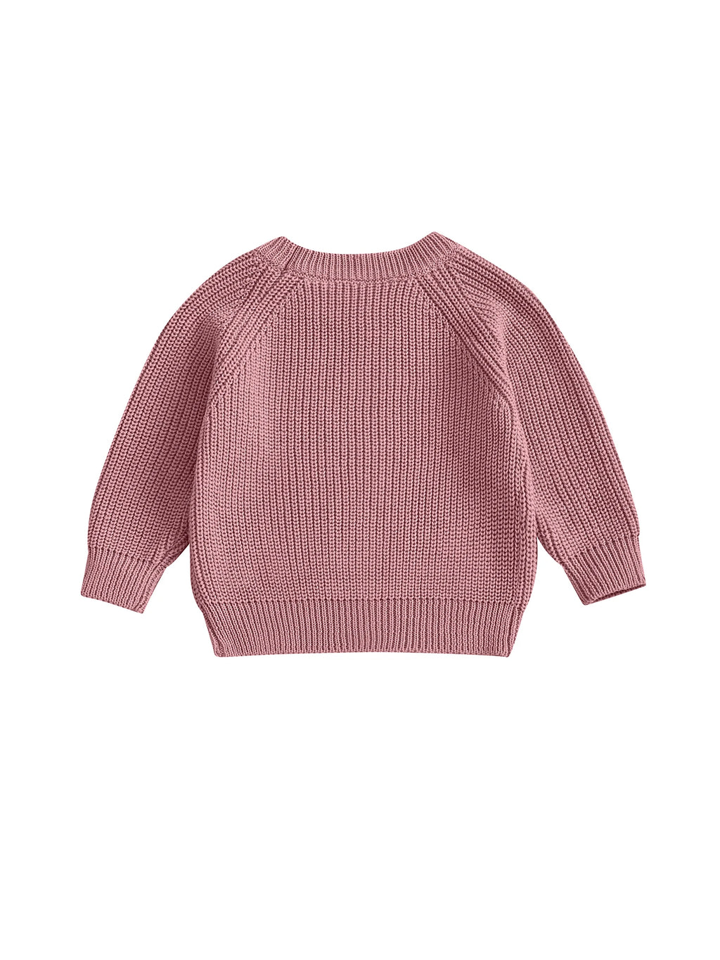 Baby Toddler Boys Girls Knit Sweater Long Sleeve Round Neck Solid Color Pullover Fall Top