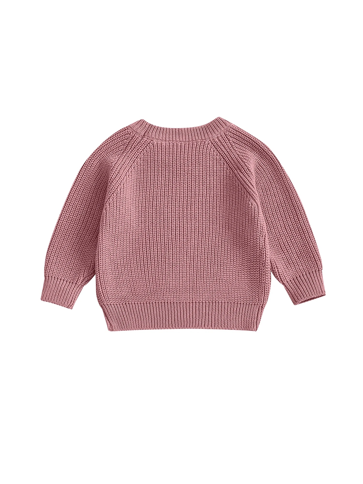 Baby Toddler Boys Girls Knit Sweater Long Sleeve Round Neck Solid Color Pullover Fall Top