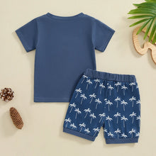 Load image into Gallery viewer, Baby Toddler Boys 2Pcs Summer Outfit Short Sleeve Palm Tree Embroidery Pocket Top + Shorts Set
