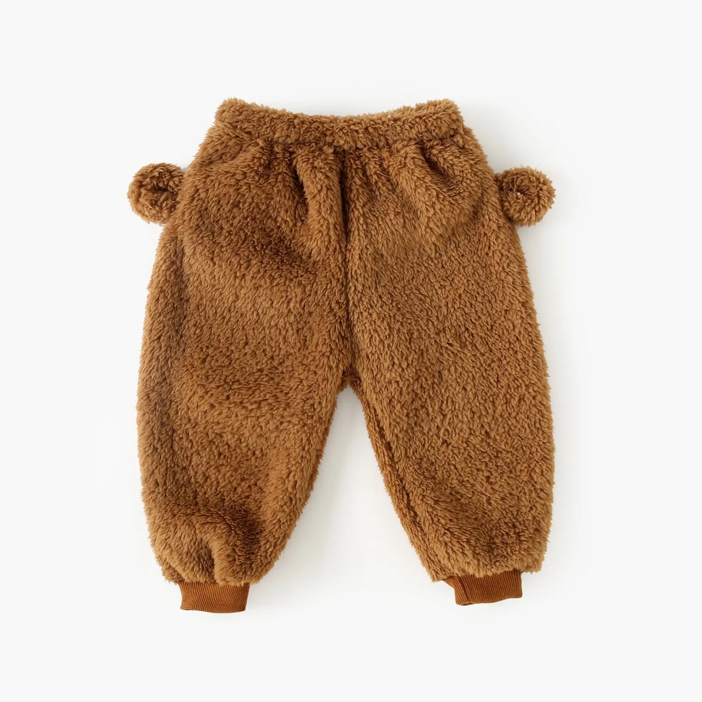 Baby Toddler Boy Girl 2Pcs Bear Winter Clothes Set Zipper Hooded Top with Ears Pant Suit Thick Warm Fleece Two Piece Jogger Set Outfit