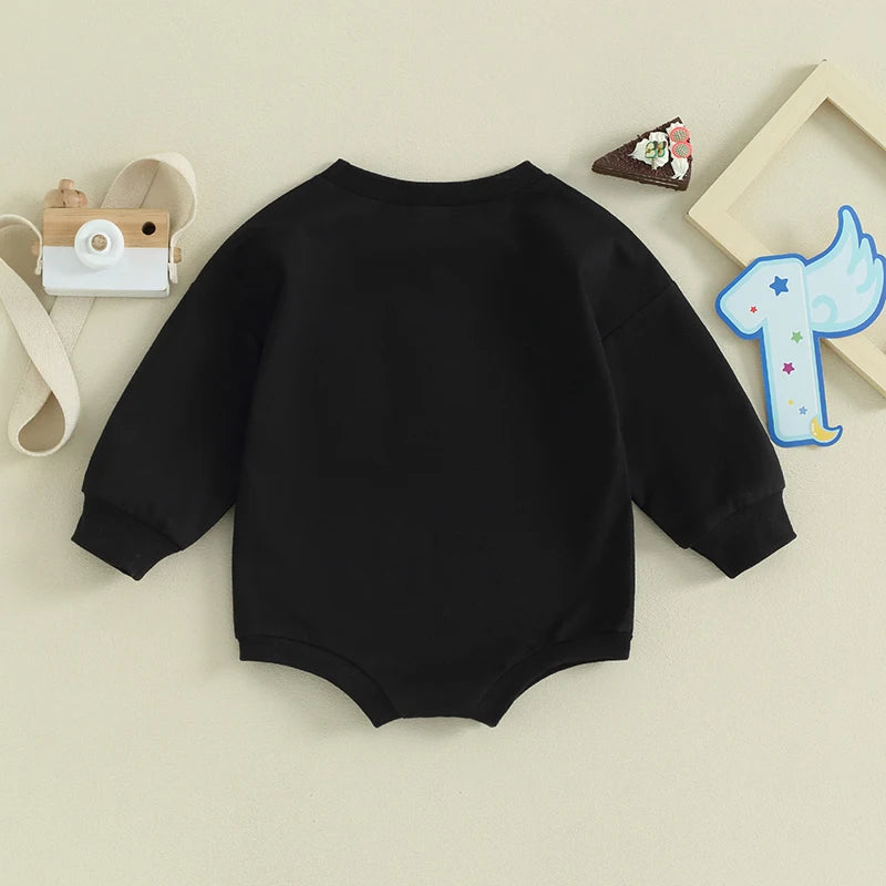 Baby Girl ONE Birthday Romper Embroidery Long Sleeve