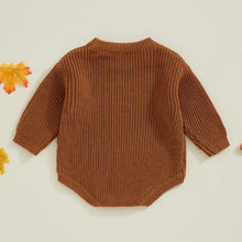 Load image into Gallery viewer, Baby Girl Boy Thanksgiving Sweater Romper Turkey Embroidery Long Sleeve Jumpsuit for Fall
