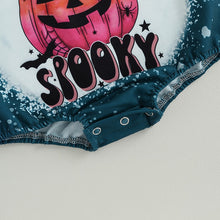 Load image into Gallery viewer, Baby Girl Boy Halloween Bodysuit Lets Get Spooky Pumpkin Print Long Sleeve Romper Jumpsuit
