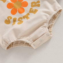 Load image into Gallery viewer, Baby Girl Sister Matching Romper Outfits Letter &amp; Flower Print Long Sleeve Bodysuit
