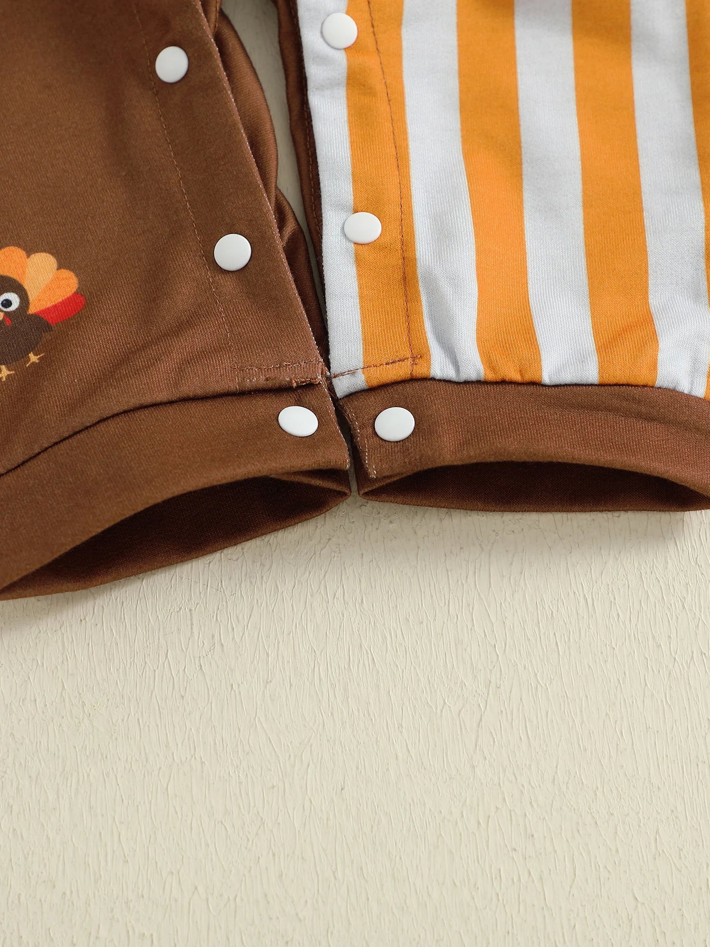 Baby Boy Thanksgiving Romper Overalls Turkey Stripe Print Sleeveless Suspender Jumpsuit