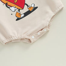 Load image into Gallery viewer, Baby Girls Casual Crewneck Romper Infant Long Sleeve Letter Pie Piece Out Print Contrast Color Romper
