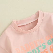 Load image into Gallery viewer, Baby Girls Daddy&#39;s Girl Romper Short Sleeve Crew Neck Letters Print Jumpsuit
