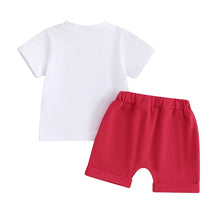Load image into Gallery viewer, Toddler Baby Boys Girls 2Pcs 4th of July Short Sleeve Tis The Season Letter Popsicle Print Top Shorts Set
