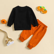 Load image into Gallery viewer, Toddler Baby Boy 2Pcs Halloween Mr Steal Your Pumpkin Long Sleeve Printed Top Solid Pant Fall Outfit Set
