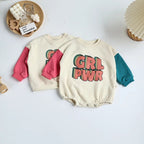 GIRL POWER Patchwork Sweater Bodysuit Romper