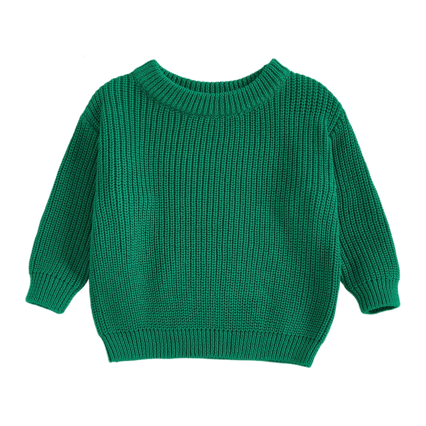 Baby Toddler Kids Girl Boy Knitted Long Sleeve Sweater Solid Loose Pullover Casual Tops Children Knitwear Clothes