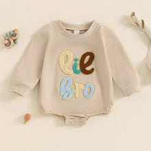 Load image into Gallery viewer, Baby Boy Lil Bro Romper Long Sleeve Round Neck Letter Embroidery Bodysuit Fall Playsuit
