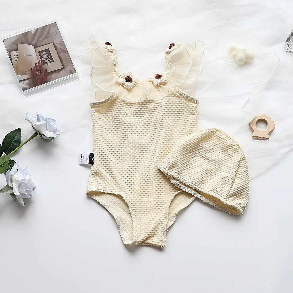 Girls Floral Swimming Suit