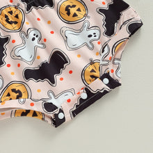 Load image into Gallery viewer, Baby Girl 2Pcs Halloween Outfits Long Sleeve Pumpkin Ghost Print Bodysuit Romper with Headband Set
