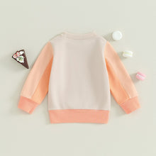 Load image into Gallery viewer, Baby Toddler Boys Girls Fall Cartoon Pie Letter Print Piece Out Long Sleeve Round Neck Pullover Loose Tops

