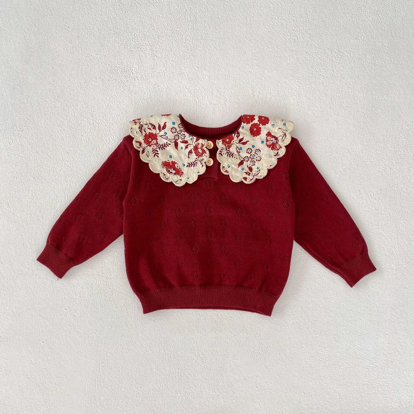 Baby Toddler Girl Autumn Winter Clothes Infant Flower Sweater Long Sleeve Knit Pullover Top Knitwear Floral Top