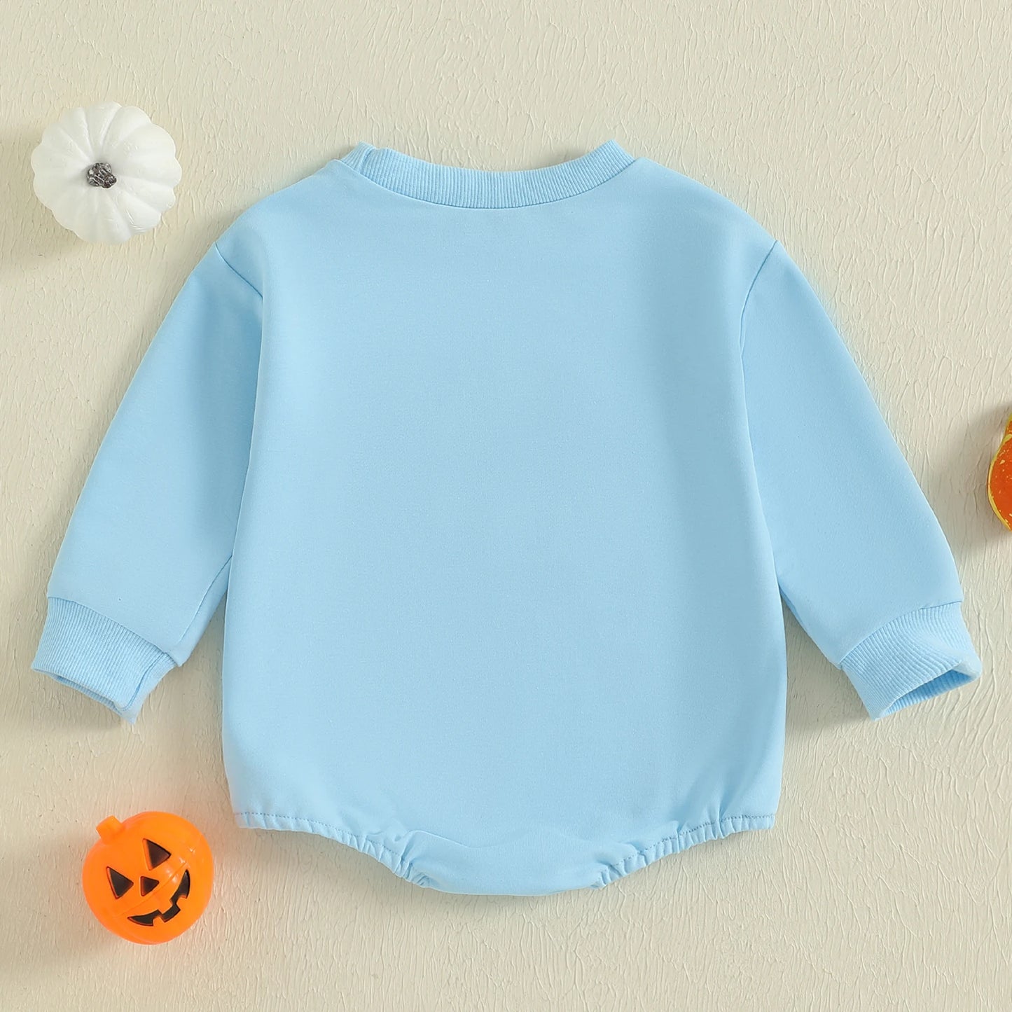 Baby Girls Boys Bubble Romper Halloween Clothes Spider Web Pumpkin Embroidery Letters Boo Long Sleeve Bodysuit Jumpsuit