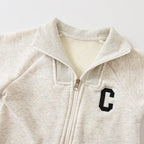 Letter C Print Long Sleeve Jumpsuit Romper