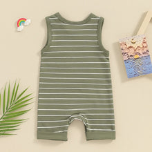 Load image into Gallery viewer, Baby Boys Girls Rompers Clothing Striped Print Sleeveless Tank Top Pocket Jumpsuits Long Pants
